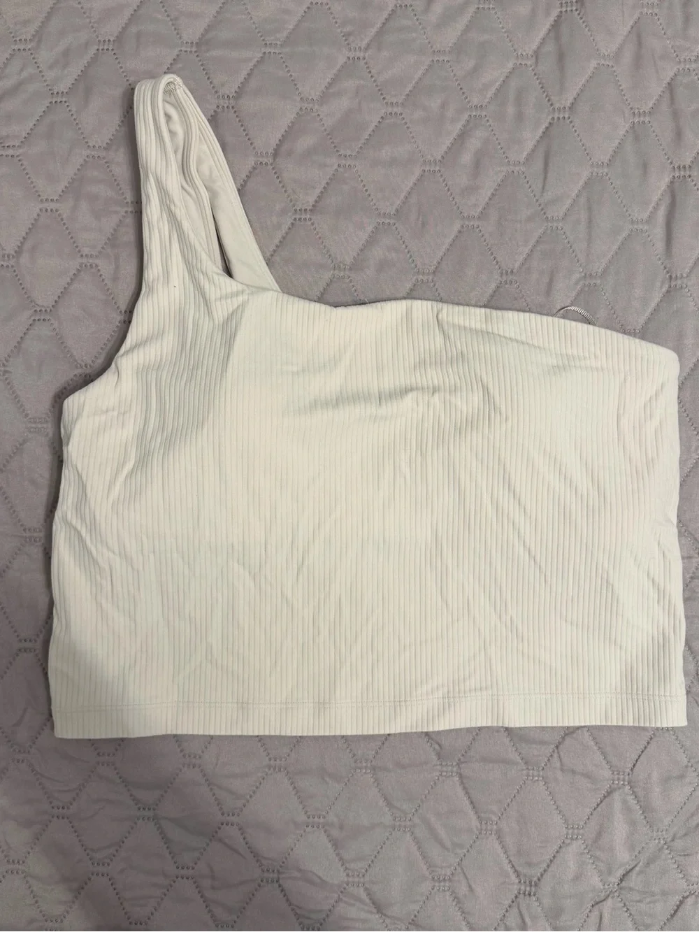 Lululemon Ribbed Nulu Asymmetrical Yoga Tank Top Off White - Size 10